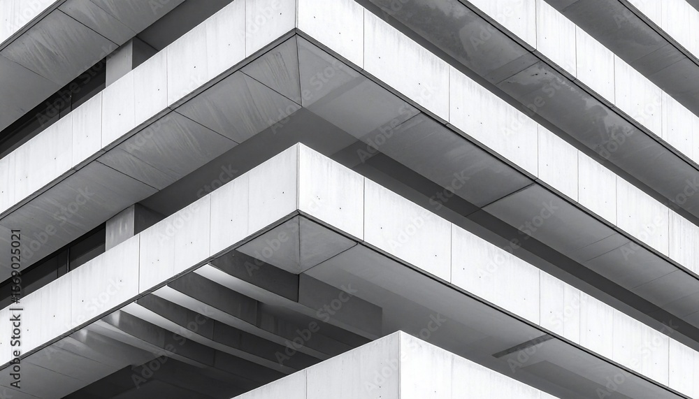 Obraz premium Abstract Architectural Lines: Monochromatic Concrete Facade