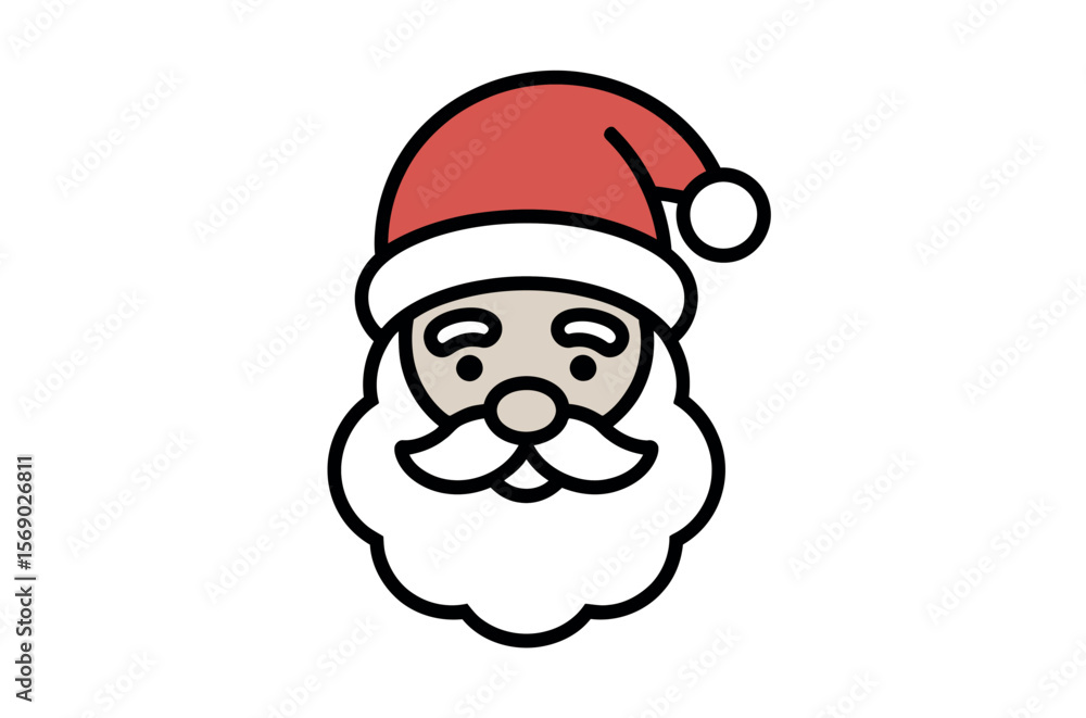 Cute Cartoon Santa Claus Icon for Christmas Design Cute Cartoon Santa Claus Icon for Christmas Design