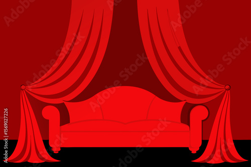 Romantic Red Silk Digital Backdrop Boudoir And Studio