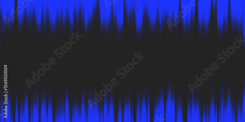 Monochrome round particles on a dark background. Abstract background. Halftone background.