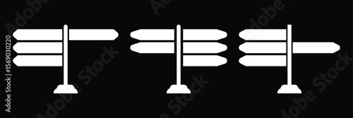 Print Blank traffic board icon set.
