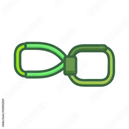 Resistanceband figureeight knot climbing rope technique in vibrant green for fitness guides, climbing tutorials, outdoor activity articles.