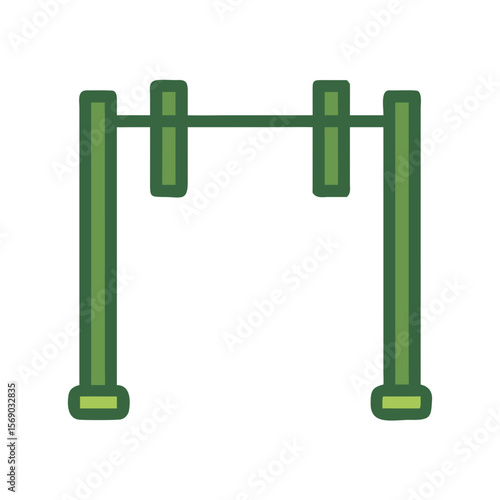 Pullup bar a vibrant green playground pullup bar for fitness fun. Great for fitness websites, park advertisements, gym promotions.
