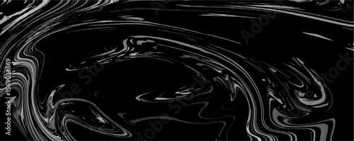 Black and white liquid marble texture abstract swirl pattern background. Abstract liquid marble acrylic painted waves texture with stains design background. Elegant and swirl texture with glossy art