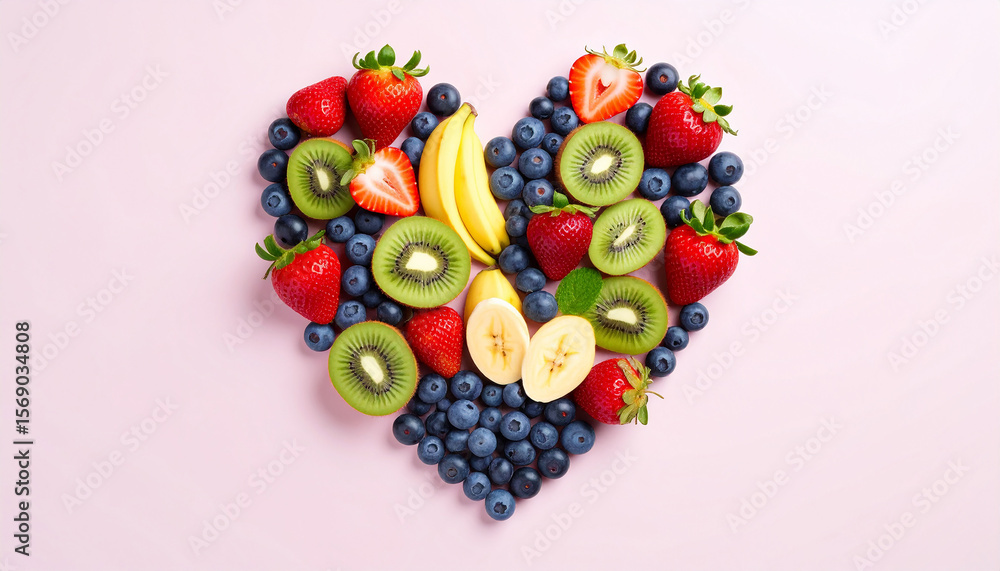 Top view of various fruits Top view of various fruits