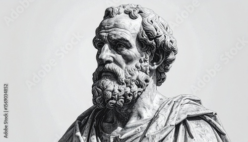 Vintage Portrait of Aristotle Sculpture