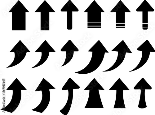 シンプルな矢印のアイコンセット_上昇_UP