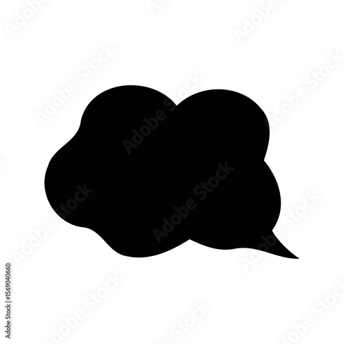Black Comic Cloud Thought Bubble Silhouette