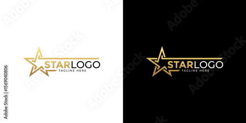Modern gold star logo design vector. Stars logo design concept. Creative star logo template