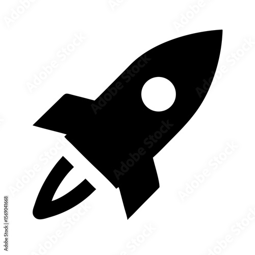 Rocket or Space Ship Icon – Flat and Outline Startup Launch Symbol  or Silhouette for Apps and Web