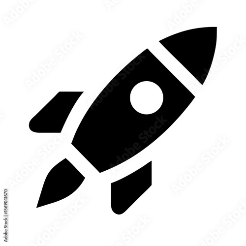 Rocket or Space Ship Icon – Flat and Outline Startup Launch Symbol  or Silhouette for Apps and Web