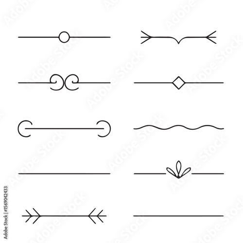Collection of Simple Decorative Line Dividers and Ornaments