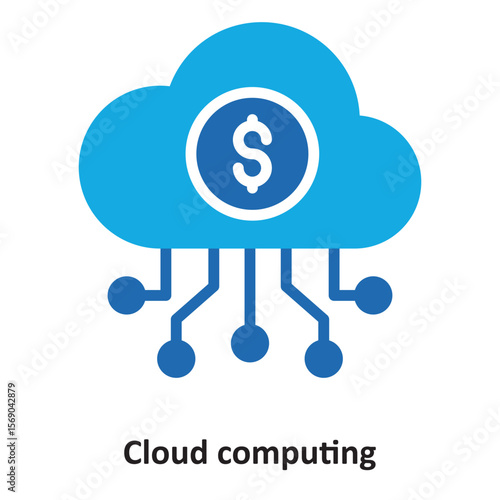 Cloud computing Vector Icon which can easily modify or edit