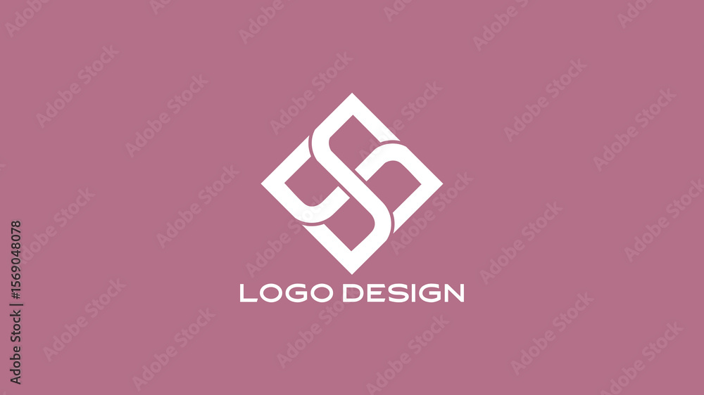 Obraz premium SS Lettermark Logo in Interlocking Diamond Shape – Minimal and Elegant Branding Symbol
