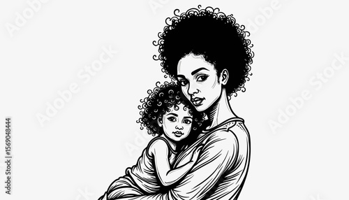 Mother holding child with loving expression