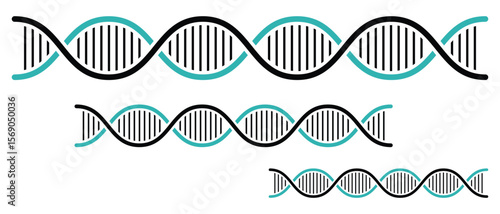 Dna vector, icon set. Modern chromosome, molecule, cell, laboratory symbol style graphic design. Set of dna genome editing sign symbol icon isolated on white background. Vector science symbol.