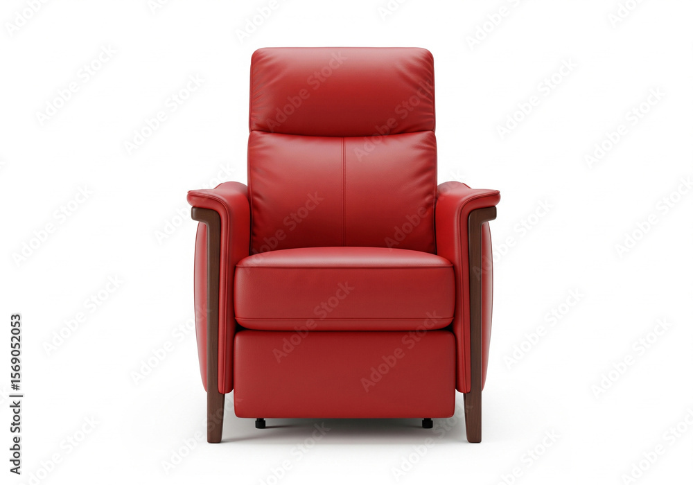 Modern red leather armchair isolated on white background Modern red leather armchair isolated on white background