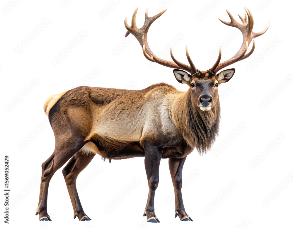 Fototapeta premium Realistic Reindeer with Antlers – Transparent