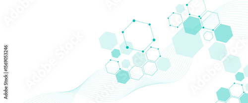 Vector hexagons pattern. Geometric abstract background with simple hexagonal elements. Medical, technology or science desig