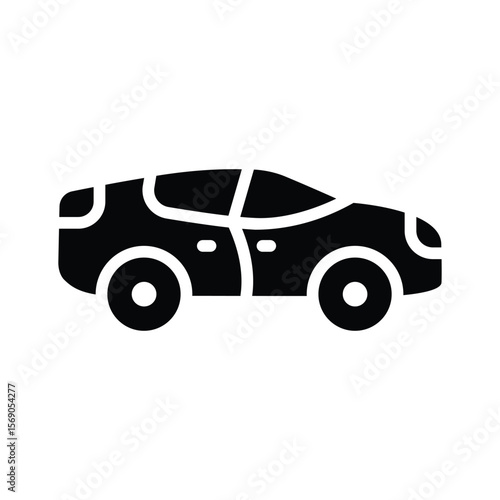 A trendy glyph icon of luxurious sedan car