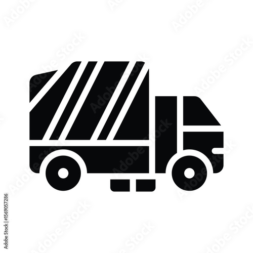 Premium glyph icon of global cargo truck delivery