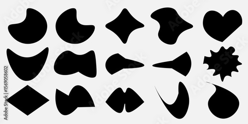 Irregular blob shape vector illustration set