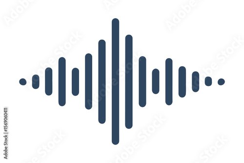 Audio Waveform Vector Icon. Sound Wave Symbol Isolated on White Background, Music Equalizer Graphic for Audio Apps, Podcasts, and Media Design