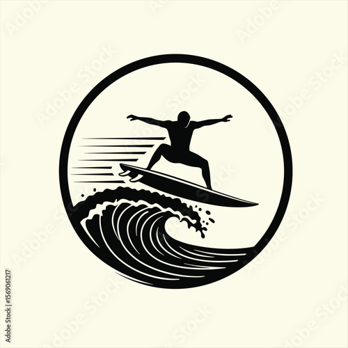 Photography Vintage Surf club vector logo set template