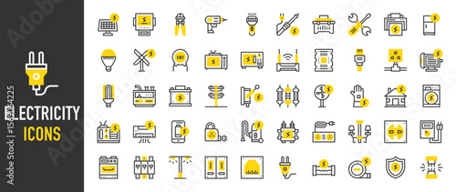 Such as Electricity icons. Circuit Board, Street Lamp, Screwdriver, Soldering Iron, Insulating, Protection, Rj45, Knife Switch, Transformer, Drill, Fuse, Wires, Multi vector illustration.