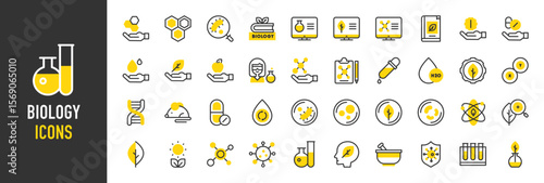 Such as Biology icons. Microbe, Pills, Biology, Apple, DNA Test, Drop, Leaf, Clipboard, Virus, Computer, Search, Biologist, Plant, Computer, Atom, Molecule, Mortar, Pill vector illustration.