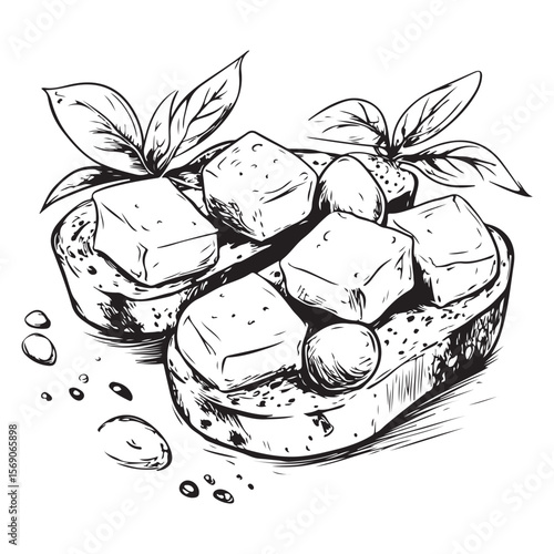 Delicious bruschetta silhouette