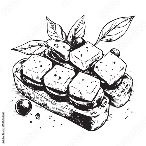 Delicious bruschetta silhouette