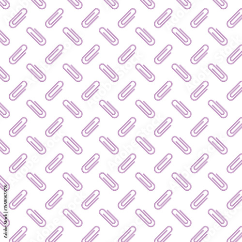 Clip art background, pattern illustration, stationery, and swatch support in purple. / クリップが並んだ背景素材 パターンイラスト 文房具 スウォッチ対応 紫