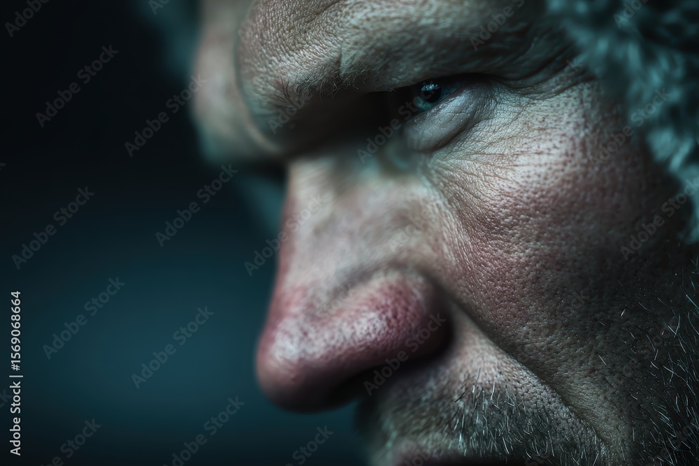 Obraz premium Intense face close-up