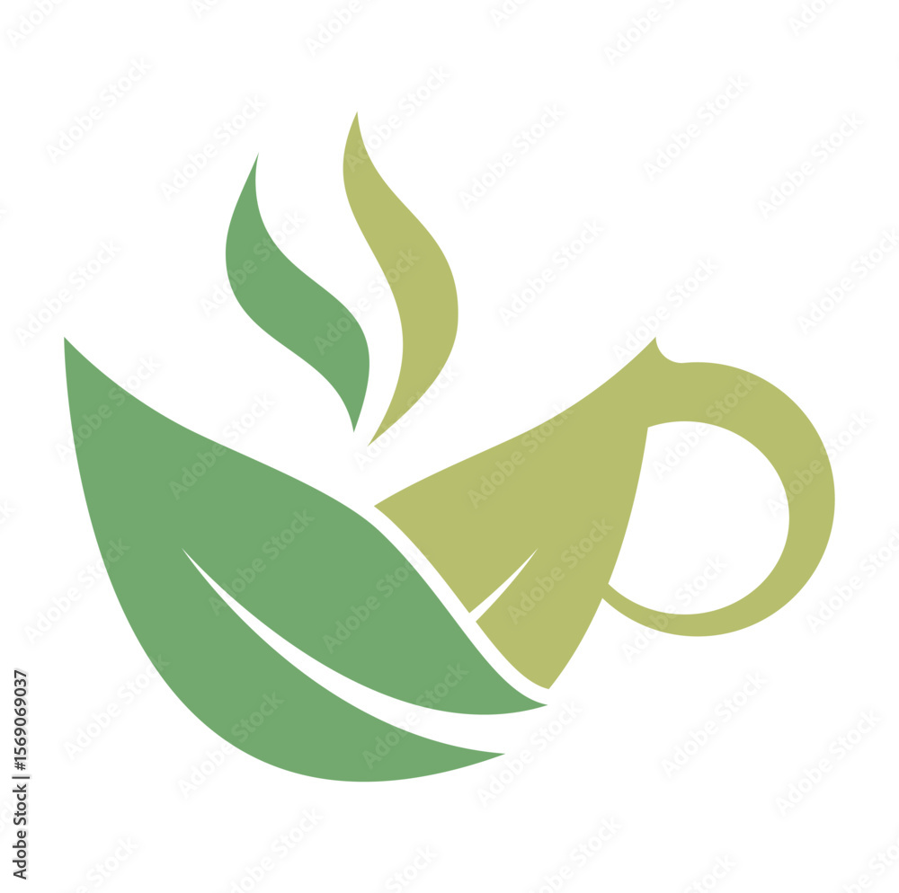 Obraz premium Tea Logo Design Vector Template Nature Herbal