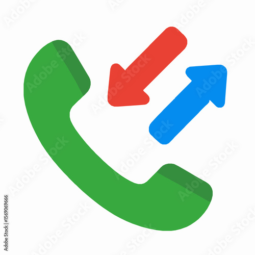 Incoming and outgoing calls illustrated with telephone receiver and arrow symbols