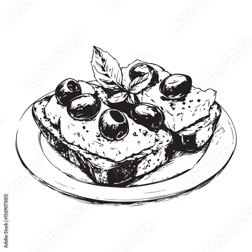 Delicious bruschetta silhouette
