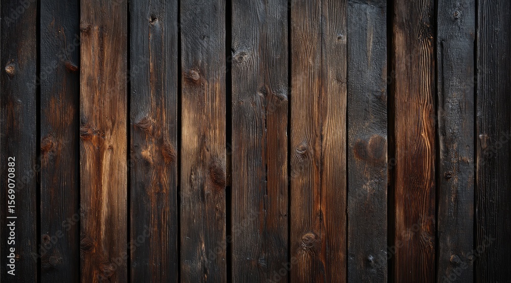 Naklejka premium Rustic Wooden Planks with Varied Grain Textures