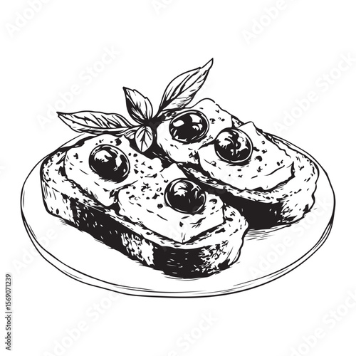 Delicious bruschetta silhouette