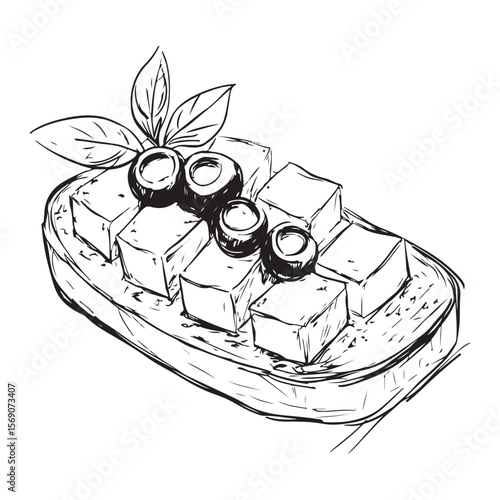 Delicious bruschetta silhouette