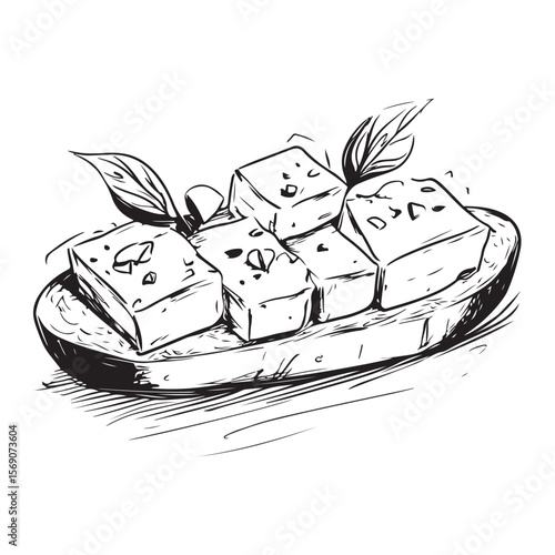 Delicious bruschetta silhouette