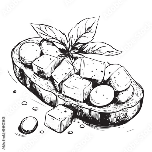 Delicious bruschetta silhouette