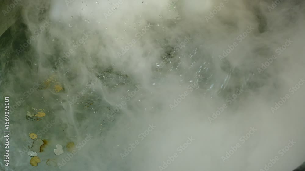 Realistic dry ice smoke clouds fog and light