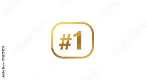 #1 golden svg white background