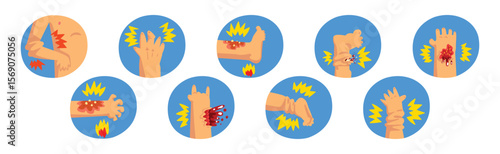 Human Body Physical Injury and Wound Vector Set