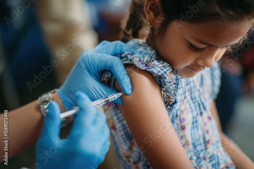 Child getting a shot in an arm
