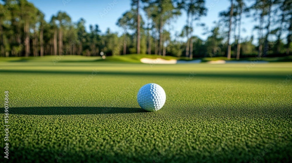 Fototapeta premium Golf ball on a manicured green