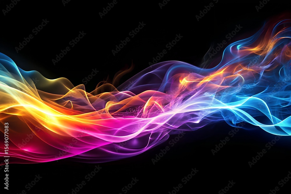 Naklejka premium Dynamic Colorful Energy Waves Background