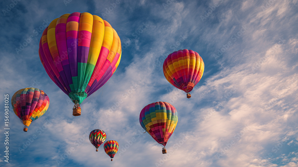 Fototapeta premium Colorful Hot Air Balloons in Sky