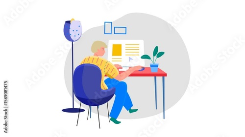 Work at home animation